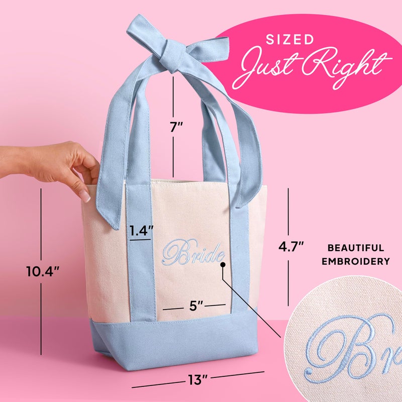 Chug Buddy Bride Tote Bag | Canvas Mini Tote Bag w/Bow | Bachelorette Gifts for Bride, Bride to Be Gifts for Bachelorette Party, Bridal Shower, Engagement Party Favor, Wedding Accessory - Image 4