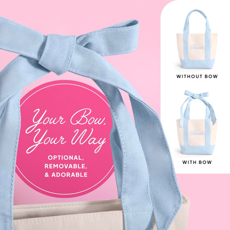 Chug Buddy Bride Tote Bag | Canvas Mini Tote Bag w/Bow | Bachelorette Gifts for Bride, Bride to Be Gifts for Bachelorette Party, Bridal Shower, Engagement Party Favor, Wedding Accessory - Image 3