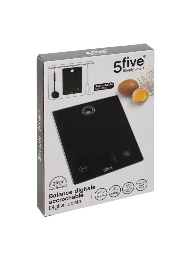 Five Simply Smart Rectangular Hanging Digital Kitchen Scale Black 2 x 16 x 23 cm 189398 - Image 4