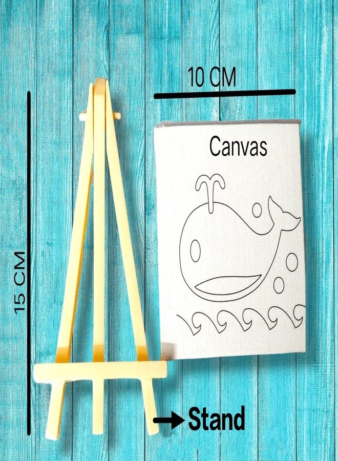 CREATIVE PENCIL 4 Pcs Mini Easel Tripod Stand for Sketch Accessories Natural Craft Art Painting with Canvas | Lightweight | Return Gift for Artist & Kids (4) - Image 3