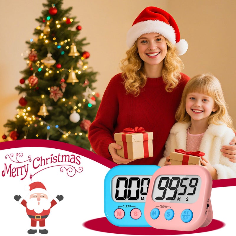 Zilleen Classroom Timer For Kids Teachers 2 Pack Digital Timers  Blue & Pink - Image 5
