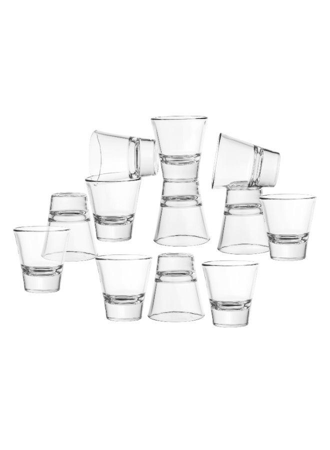 Luminarc ✨ Elegant clear glass set – 12 pieces with a modern design (7.5 cm height) - Image 2