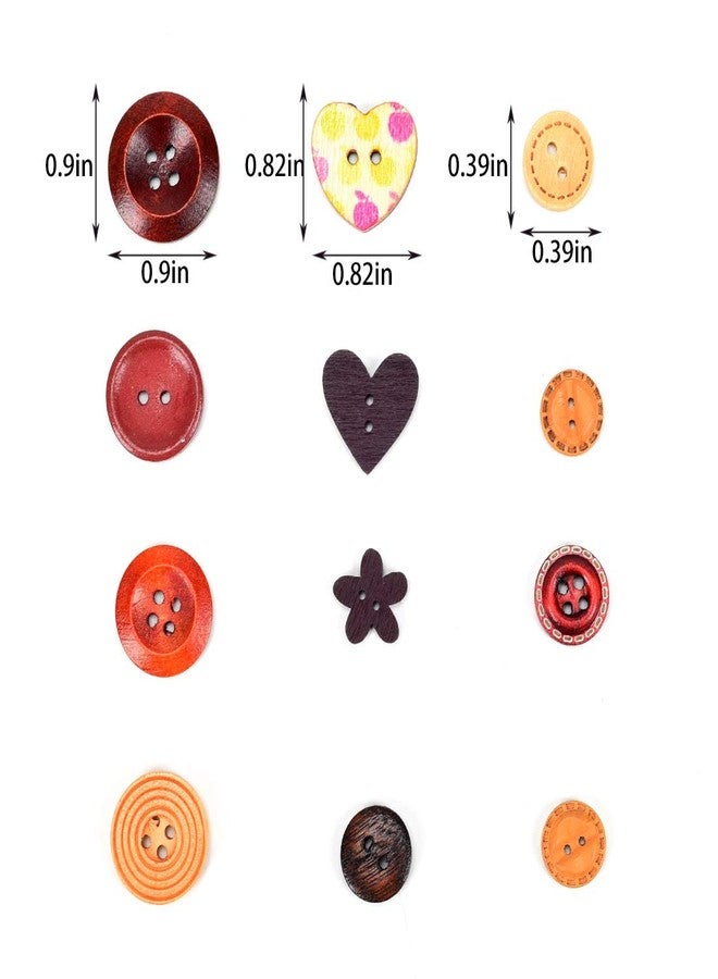 أي كامو أزرار خشبية من iKammo لعيد الميلاد، أزرار خياطة خشبية بفتحتين، متوافقة مع زينة سجل القصاصات للأطفال، ألوان عيد الميلاد، أحجام وأنماط متنوعة (قلب القهوة) - Image 3