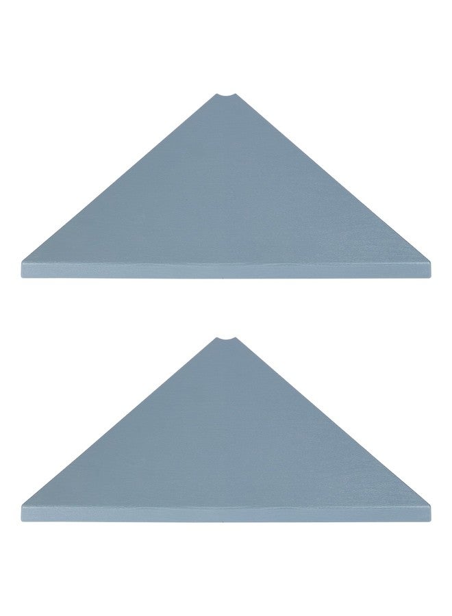 evron Corner Mounting Shelf,Easy to Install Wall Corner Shelf,Wood Immitation with Hole Pattern,Set of 2 (Grey) - Image 1