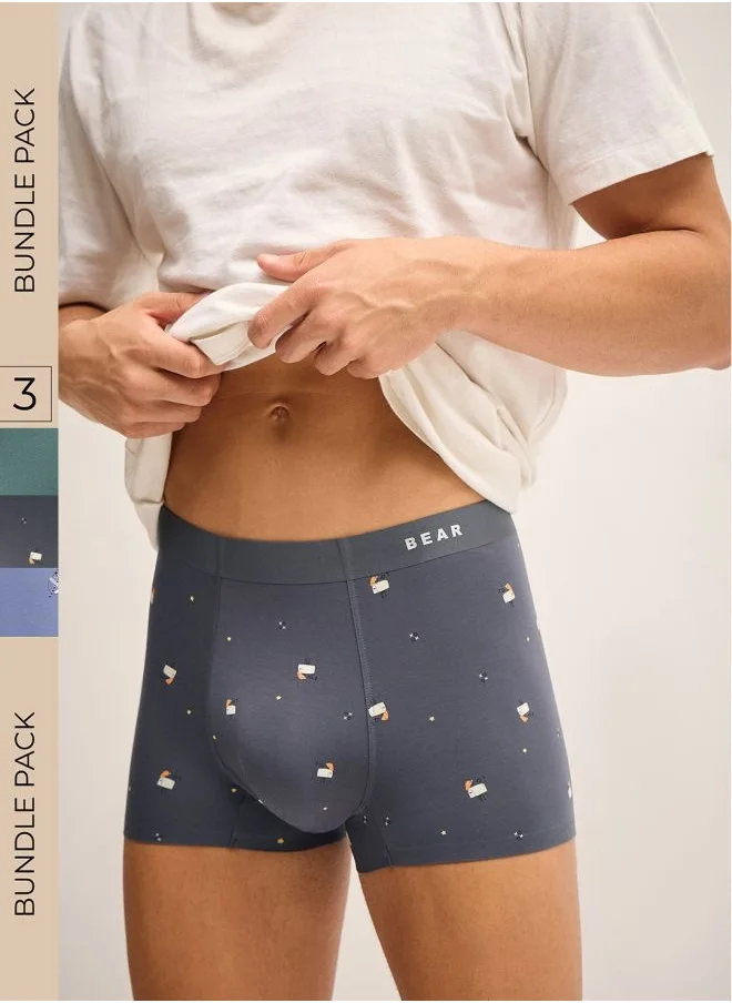 ذا بير هاوس Men’s Boxers (Pack of 3) – Made from Modal Fabric, Soft and Breathable Boxer Shorts with Comfortable Stretchable Waistband