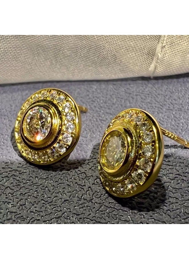 ماركة غير محددة أقراط هالو كلاسيكية مرصعة بالزركونيا المكعبة  - Image 3