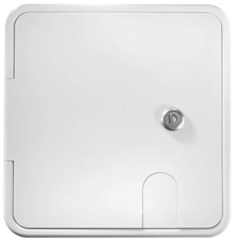 RV Designer B152, Locking Electrical Cable Hatch, 8.5 inch x 8 inch x 1.5 inch, Polar White - Image 5