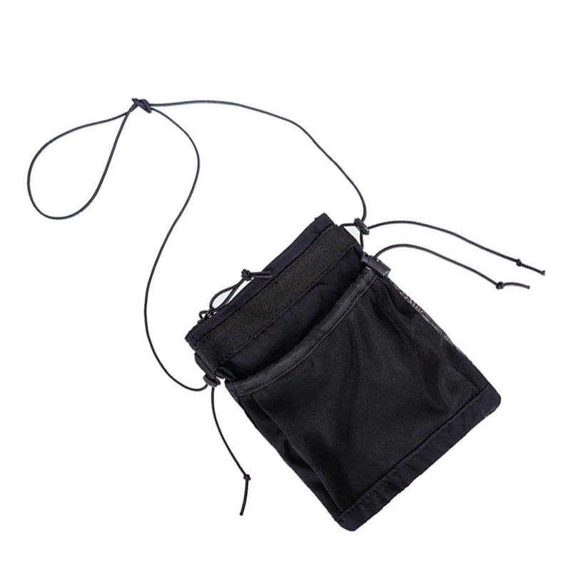 Mesh Crossbody Bag For Men And Women With Hollow Design Phone Pocket Black Casual Travel Storage - Image 2