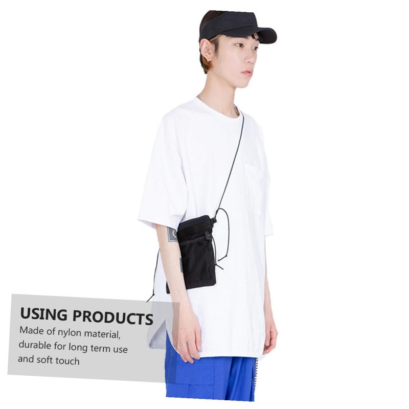 Mesh Crossbody Bag For Men And Women With Hollow Design Phone Pocket Black Casual Travel Storage - Image 5