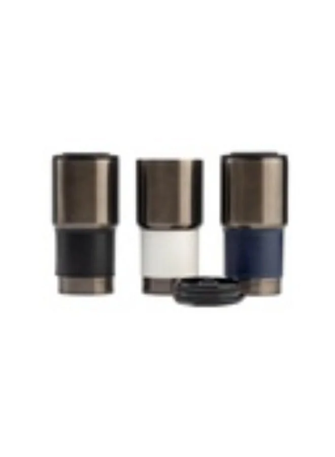 Hans Larsen blue Hans Larsen BOLIN 530ml Double Wall Vacuum Insulated Stainless Steel Tumbler with PU Grip Sleeve, Leak-Resistant Lid, Hot & Cold Travel Mug, Gunmetal Finish, Fits Car Cup Holders - Blue  | Best Price UAE