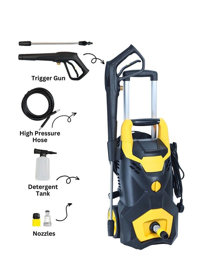 Noon East 2200W High Pressure Portable Car Home And Garden Washer Machine 110 To 165 Bar Pressure Yellow 5.8 Liters 37 x 32 x 55 cm - Image 4