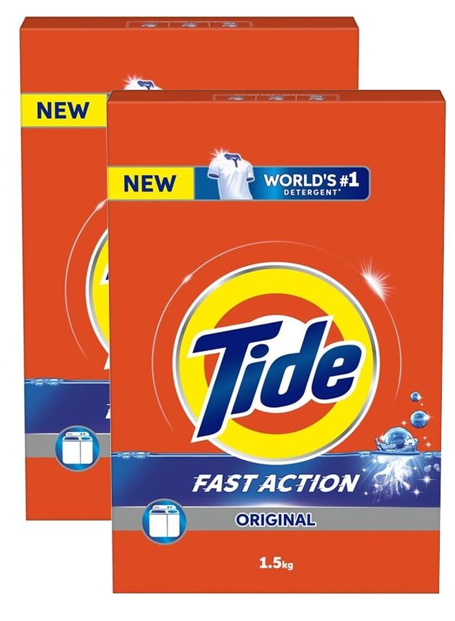 Tide Original Washing Powder 2x1.5Kg Blue