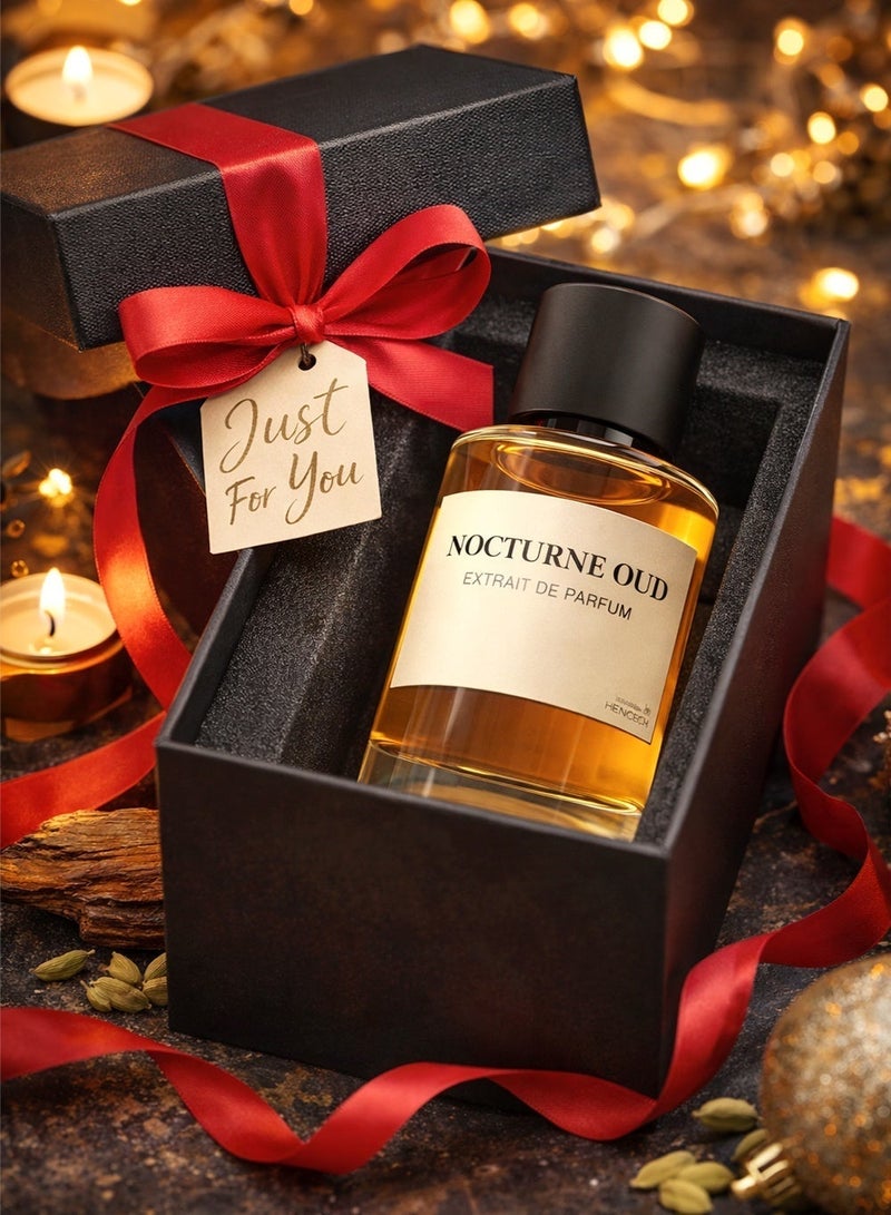 Hermoso عطر نوكترن عود للرجال، ١٠٠ مل | عطر يدوم طويلًا بنفحات الجلد والهيل | عطر عربي فاخر للرجال - Image 5