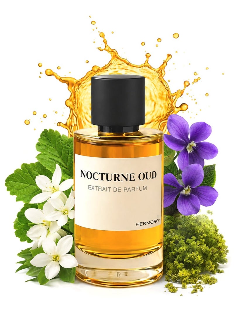 Hermoso Men’s Perfume Nocturne Oud EDP 100ml | Long Lasting Perfume for Men with Leather & Cardamom Notes | Luxury Arabic Perfume for Men - Image 1