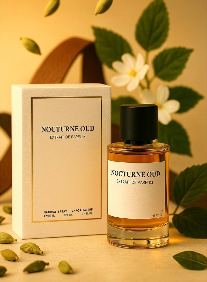 Hermoso Men’s Perfume Nocturne Oud EDP 100ml | Long Lasting Perfume for Men with Leather & Cardamom Notes | Luxury Arabic Perfume for Men - Image 4