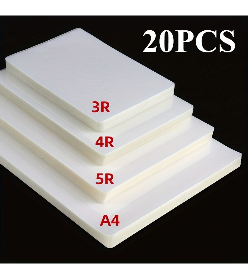20 Sheets Thermal Sealing Bags 3R Size 3.74x5.31 Inch Heavy Duty Heat Sealed Envelopes with Rounded Corners for Photos Documents Certificates Menus Contracts Pictures Compatible with All Thermal Printers - Image 1