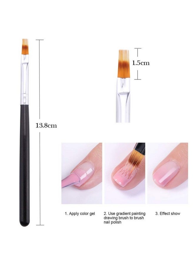 NAILWIND 3 Pcs Ombre Nail Art Brush Set Wooden Gel Builder Brush Double Head Nail Gradient Shading Pen With 4 Replaceable Sponge Heads Manicure Tools - Image 3