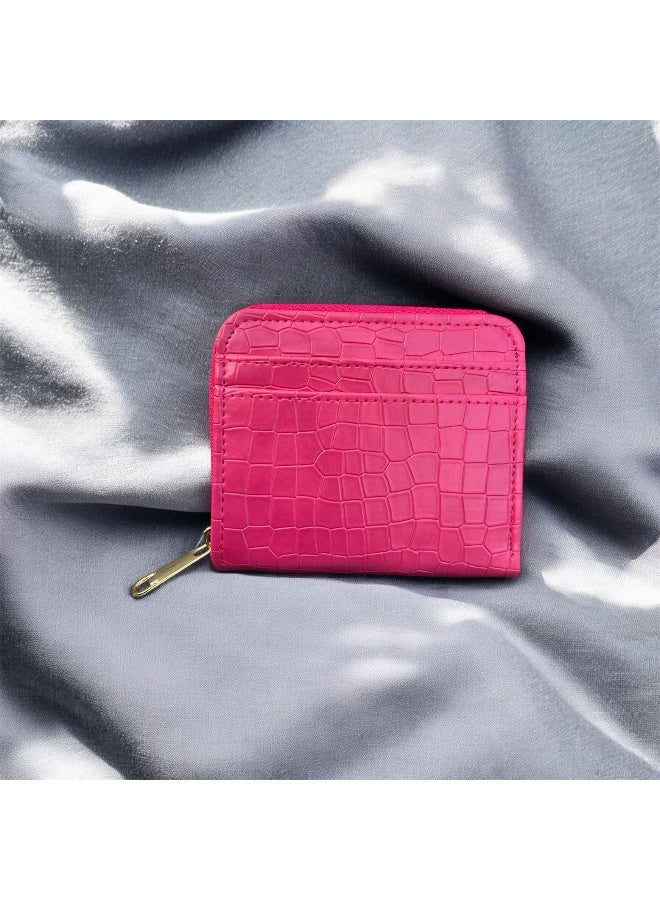 MA Women's Faux Leather Wallet, Pink, Zip Around Card Holder, 10x11 cm, All Seasons-M-250 (Pink) - Image 1