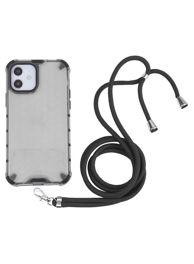 اس-توب جراب لهاتف iPhone 12 mini مقاوم للصدمات مصنوع من مادة PC + TPU مع حبل للرقبة - Image 1