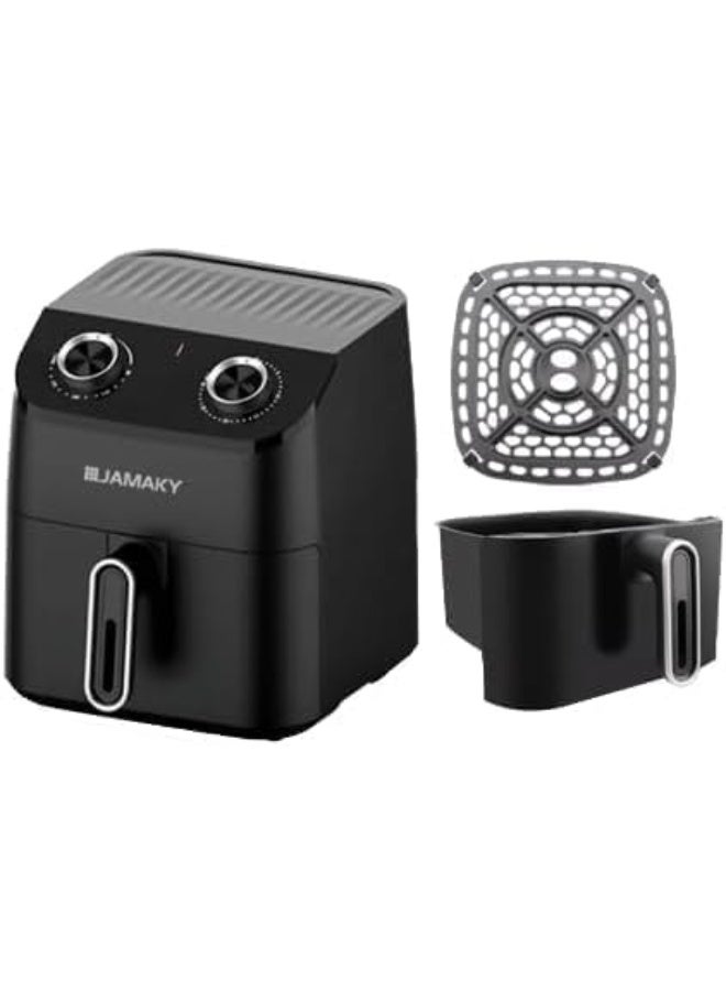 جامايكا مقلاة هوائية صحية بدون زيت من جاماكي، 1800 واط، 5.5 لتر، لون أسود - jmk 5004 - Image 2