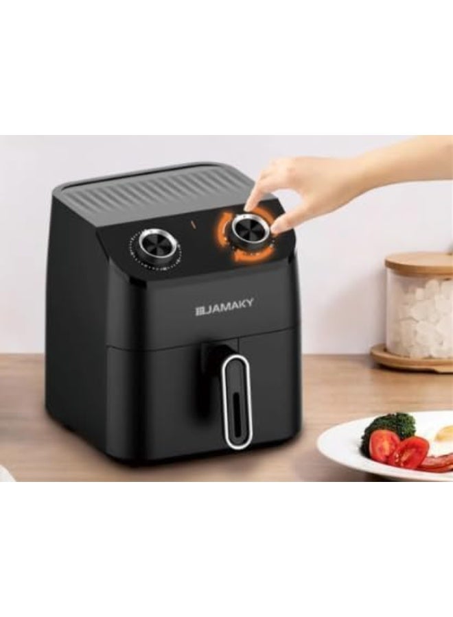 جامايكا مقلاة هوائية صحية بدون زيت من جاماكي، 1800 واط، 5.5 لتر، لون أسود - jmk 5004 - Image 1