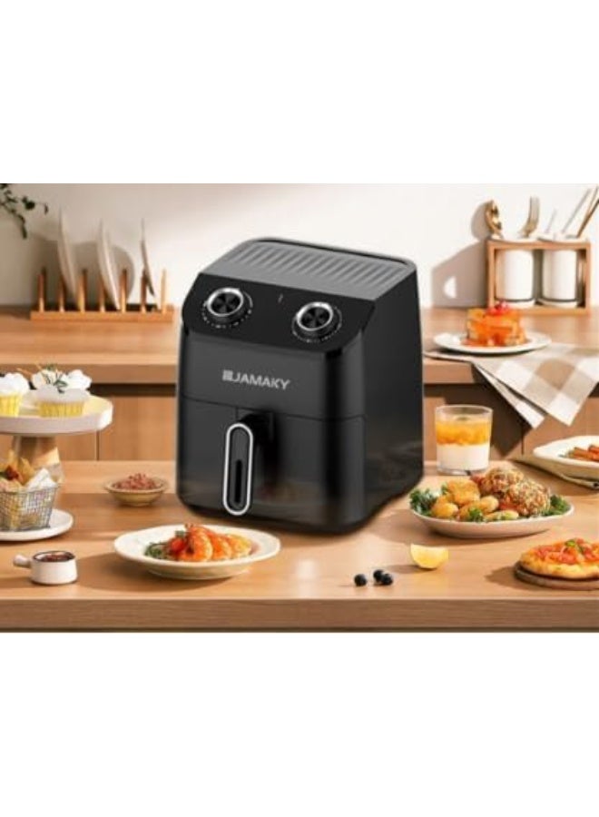 جامايكا مقلاة هوائية صحية بدون زيت من جاماكي، 1800 واط، 5.5 لتر، لون أسود - jmk 5004 - Image 3