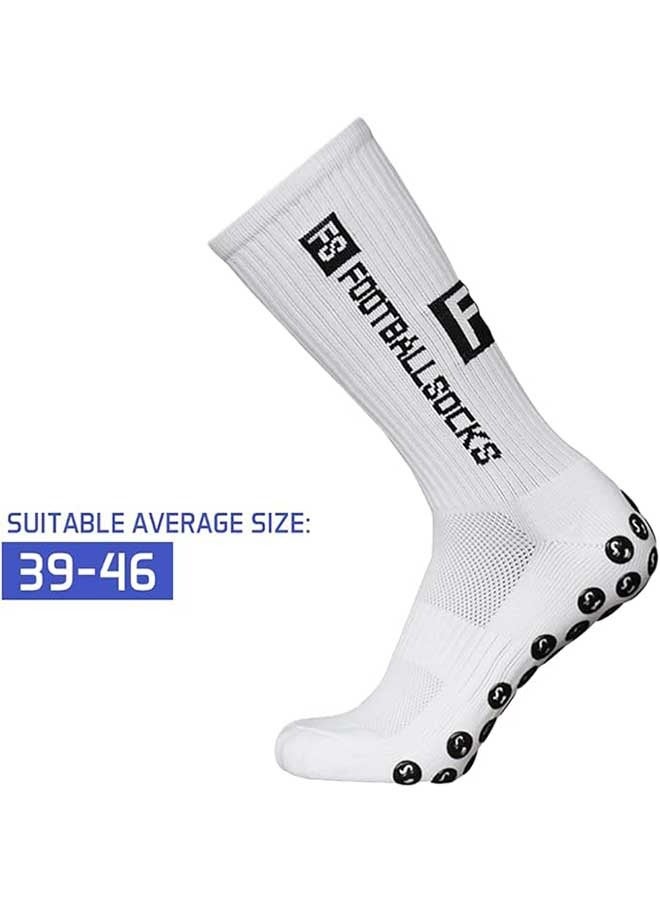 أوشن جوارب كرة القدم للرجال ، غير زلة جوارب كرة القدم مع النقاط المطاطية ، جوارب كرة القدم الرياضية ، نفاذية الهواء ومقاومة للاهتراء ، أبيض - Image 4