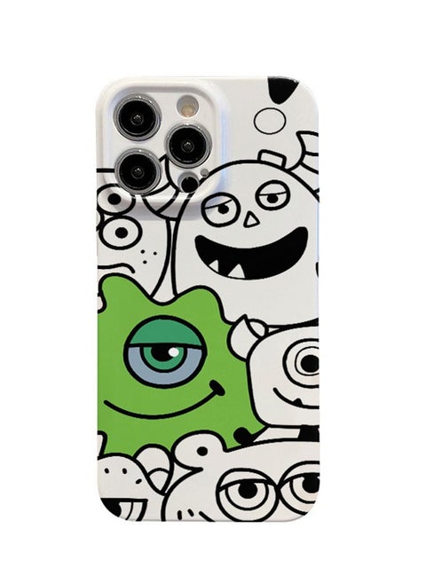 iPhone 16 Pro Max Case, Cartoon Line Monster Cover, Silky Soft Touch Full Body Protective Phone Case, Shockproof Cover with Microfiber Lining Cartoon Protective Case Cover for iPhone 16 Pro Max
