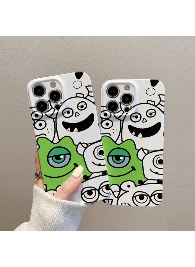 iPhone 16 Pro Max Case, Cartoon Line Monster Cover, Silky Soft Touch Full Body Protective Phone Case, Shockproof Cover with Microfiber Lining Cartoon Protective Case Cover for iPhone 16 Pro Max