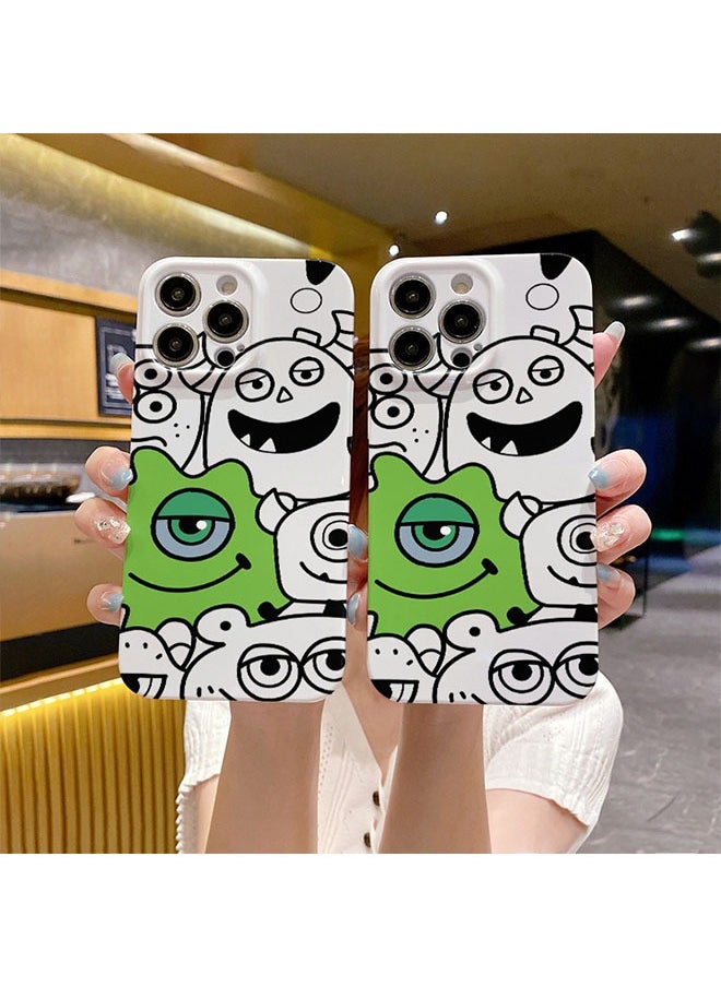 iPhone 16 Pro Max Case, Cartoon Line Monster Cover, Silky Soft Touch Full Body Protective Phone Case, Shockproof Cover with Microfiber Lining Cartoon Protective Case Cover for iPhone 16 Pro Max