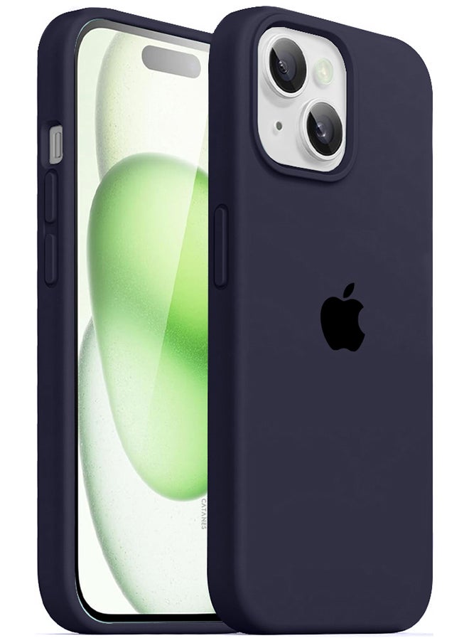 CATANES - iPhone 15 Plus Case Silicone Case Cover Durable and Anti Scratch Back Cover Blue - Image 1