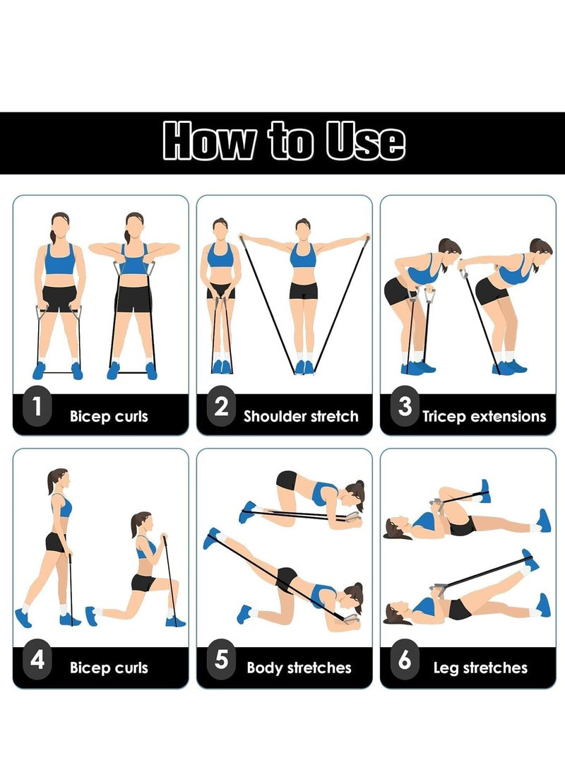 Oasisgalore 30 lbs Resistance Bands with Handles Exercise Bands Pull Up Bands for Resistance Training Home Workout(Black) - Image 5