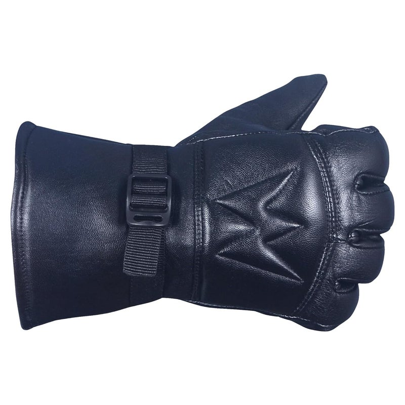 WILDSTICH Full Finger Solid Premium Leather Gloves for Winter and Hand Protective Bike Riding Leather Gloves for Men and Women - Image 2