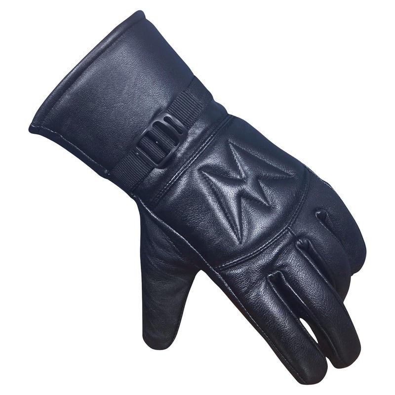 WILDSTICH Full Finger Solid Premium Leather Gloves for Winter and Hand Protective Bike Riding Leather Gloves for Men and Women - Image 1
