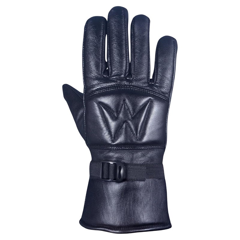 WILDSTICH Full Finger Solid Premium Leather Gloves for Winter and Hand Protective Bike Riding Leather Gloves for Men and Women - Image 3