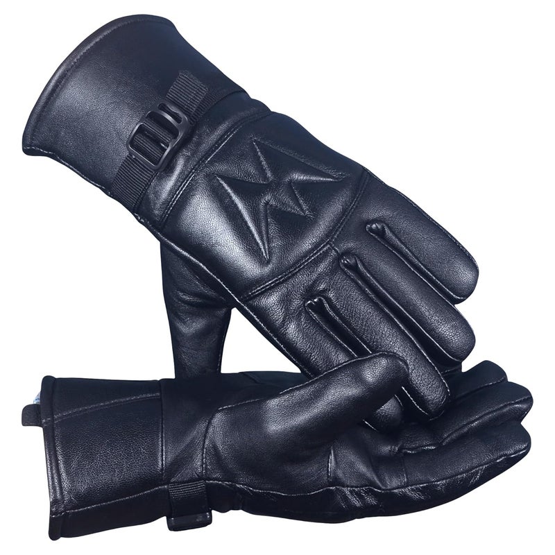 WILDSTICH Full Finger Solid Premium Leather Gloves for Winter and Hand Protective Bike Riding Leather Gloves for Men and Women - Image 5