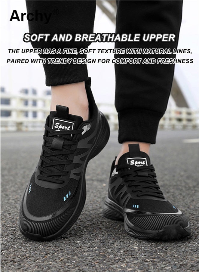 Archy Men's Summer Running Shoes - Breathable Mesh, Lightweight Soft Sole, Non-Slip Thick Sole | Trendy for Sports & Casual Athletic Running Shoes High Elasticity Sport Shoes - Image 3