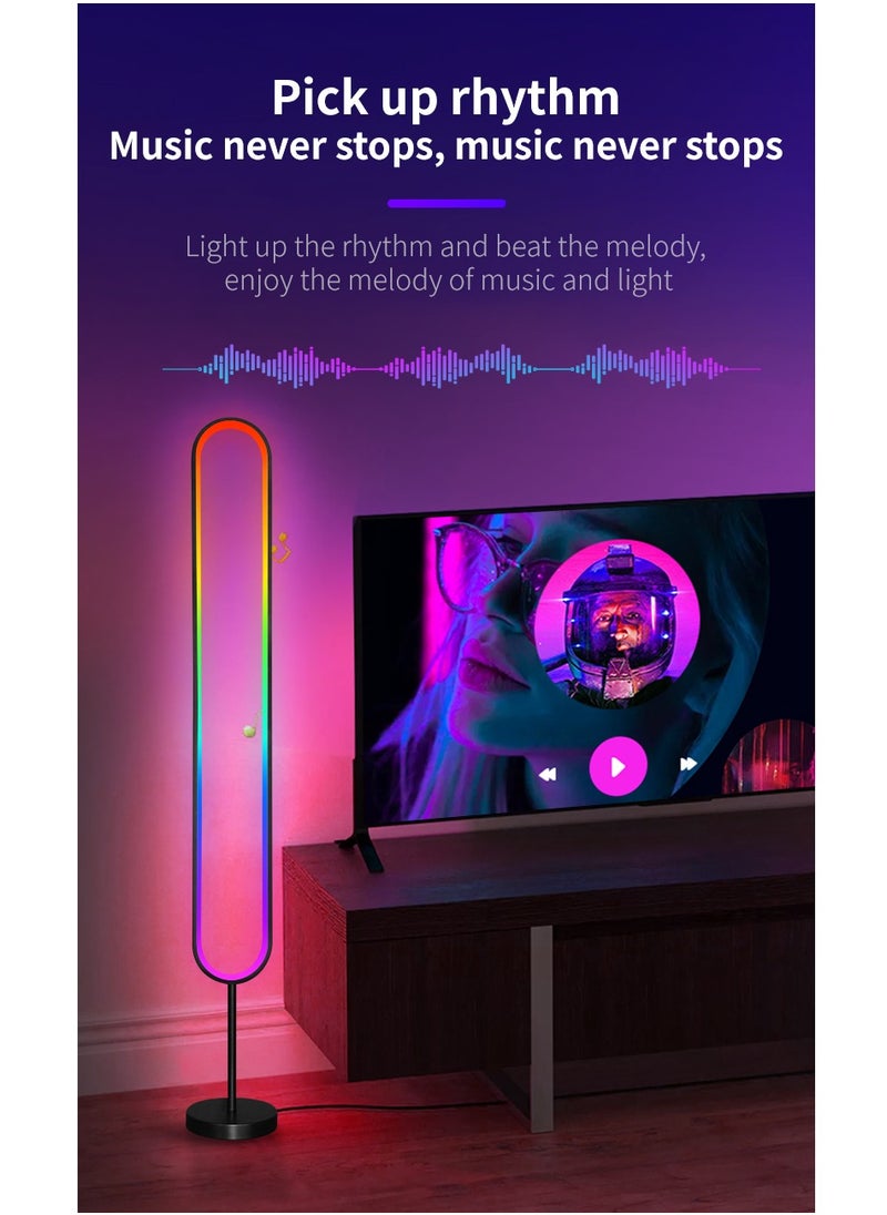 U-Shape LED Corner Floor Lamp | 10W Color Changing Lamp,Sleek Minimalist Design, Dimmable RGB Color Changing, with APP and Remote Control, Music Sync Mode, Ambient Lighting for Living Room, Gaming Room,Bedroom | Energy Efficient