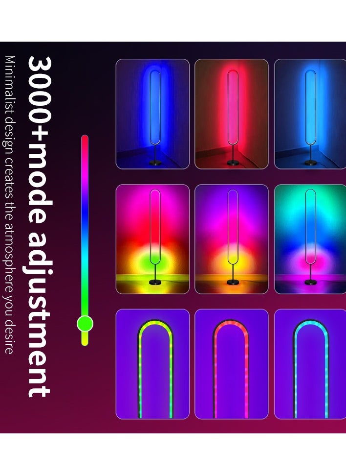 U-Shape LED Corner Floor Lamp | 10W Color Changing Lamp,Sleek Minimalist Design, Dimmable RGB Color Changing, with APP and Remote Control, Music Sync Mode, Ambient Lighting for Living Room, Gaming Room,Bedroom | Energy Efficient