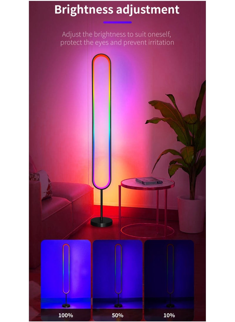 U-Shape LED Corner Floor Lamp | 10W Color Changing Lamp,Sleek Minimalist Design, Dimmable RGB Color Changing, with APP and Remote Control, Music Sync Mode, Ambient Lighting for Living Room, Gaming Room,Bedroom | Energy Efficient
