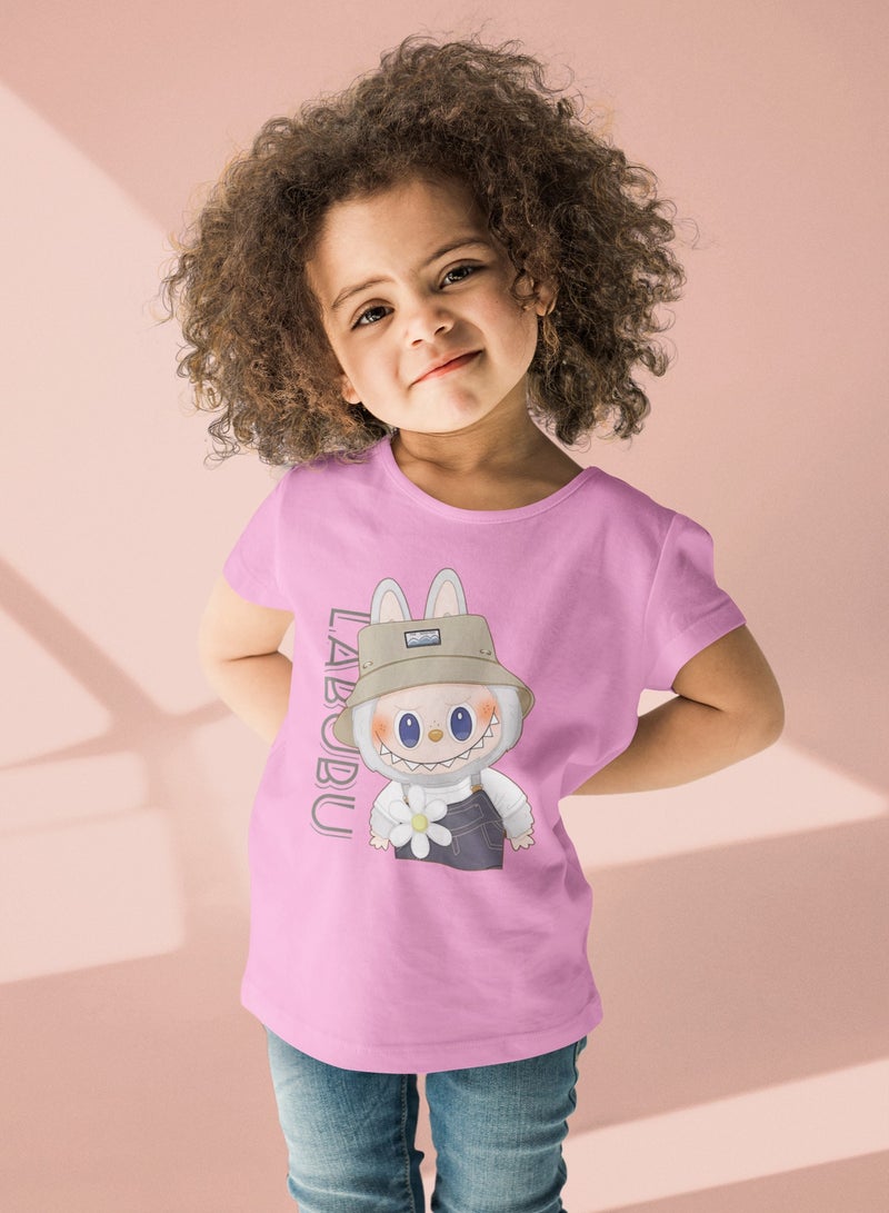 ZOOM Cute Labubu T-Shirt for Girls – Soft Cotton, Fun Character Print