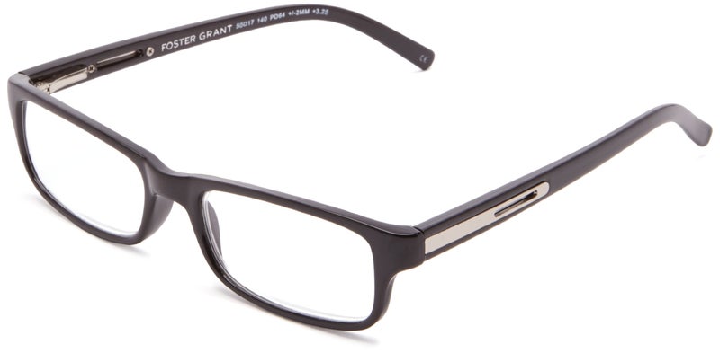 Foster Grant Men's Brandon Rectangular Reading Glasses, Shiny Black/Transparent, 50 Mm US - Image 1