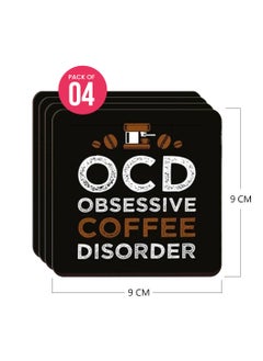 Tediline Coasters For Cups - Printed Obsessive Coffee Disorder Design, Pack Of 4, Durable Drink Coasters For Tables, Hot Dishes, Or Drinks - pzsku/ZAF4F2DC80F8E3787731EZ/45/_/1718869456/6c0ae8d5-294f-428b-a65d-ffc400097440