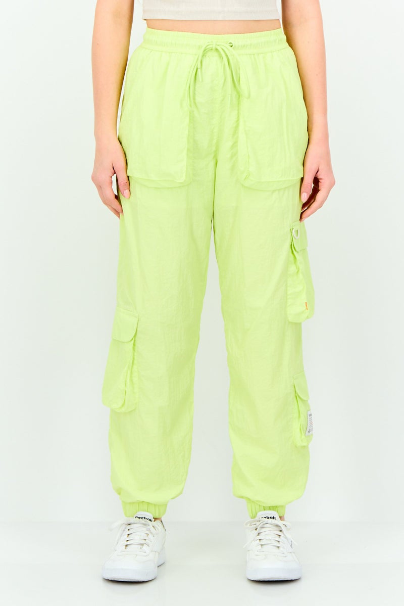 TRIBE OF 6 Women Regular Fit Plain Cargo Pants, Lime Green - Image 1