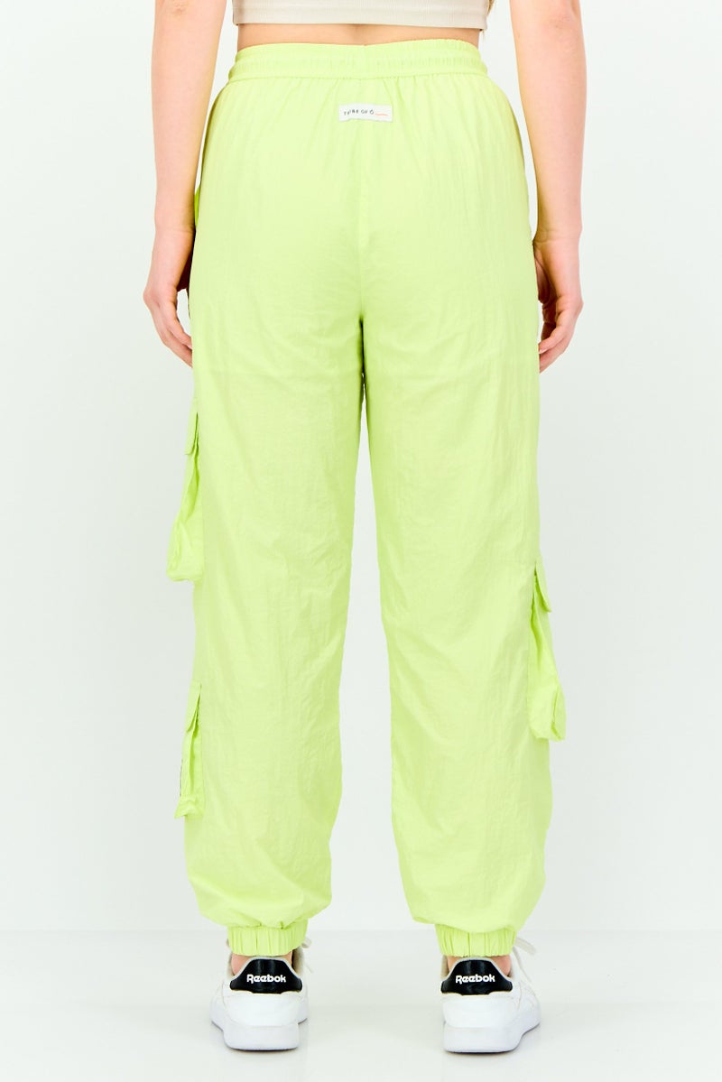 TRIBE OF 6 Women Regular Fit Plain Cargo Pants, Lime Green - Image 2