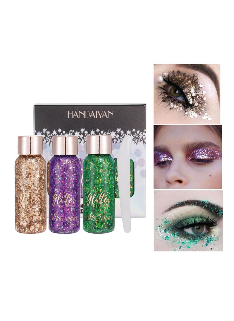 Handaiyan 3 Piece Face & Body Gel Teras Glitter Body Gel C  - Image 1