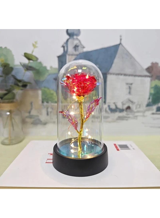 Artificial Rose Flowers Valentines Day Gift for Girlfriend Eternal Rose LED Light Foil Flower Wedding Decor Christmas Gifts