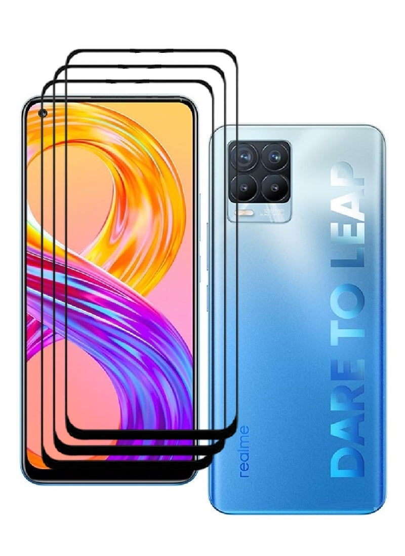 AINA 3 Pieces Tempered Glass Screen Protector 5D Designed For Realme 8 Pro Full Glue Edge to Edge Full Screen Coverage And Bubble Free - Image 1