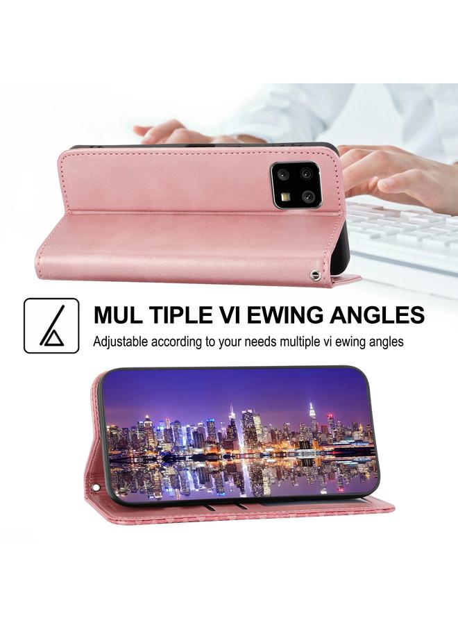 اس-توب جراب لهاتف Motorola Moto G32 مصنوع من الجلد بتصميم شبكي مكعب مع إغلاق مغناطيسي وملمس جلد العجل - Image 5