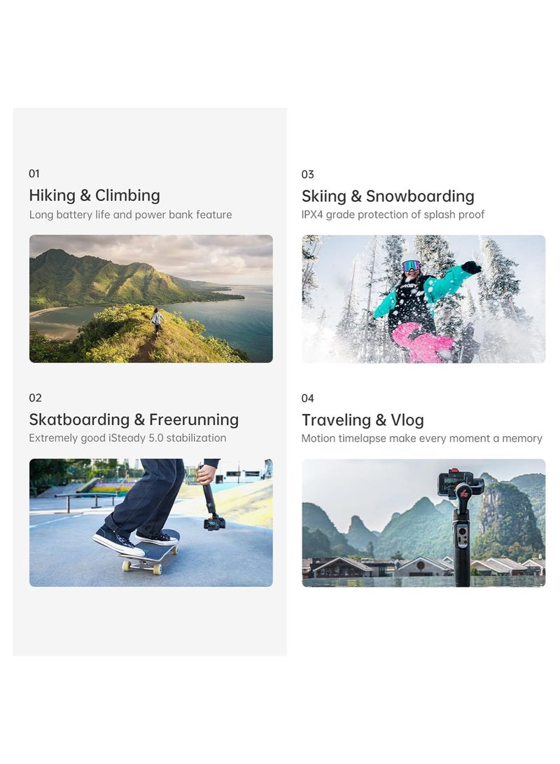 ارواق iSteady Pro 4 مثبت انحراف لكاميرا الحركة المحمولة بثلاثة محاور - Image 3